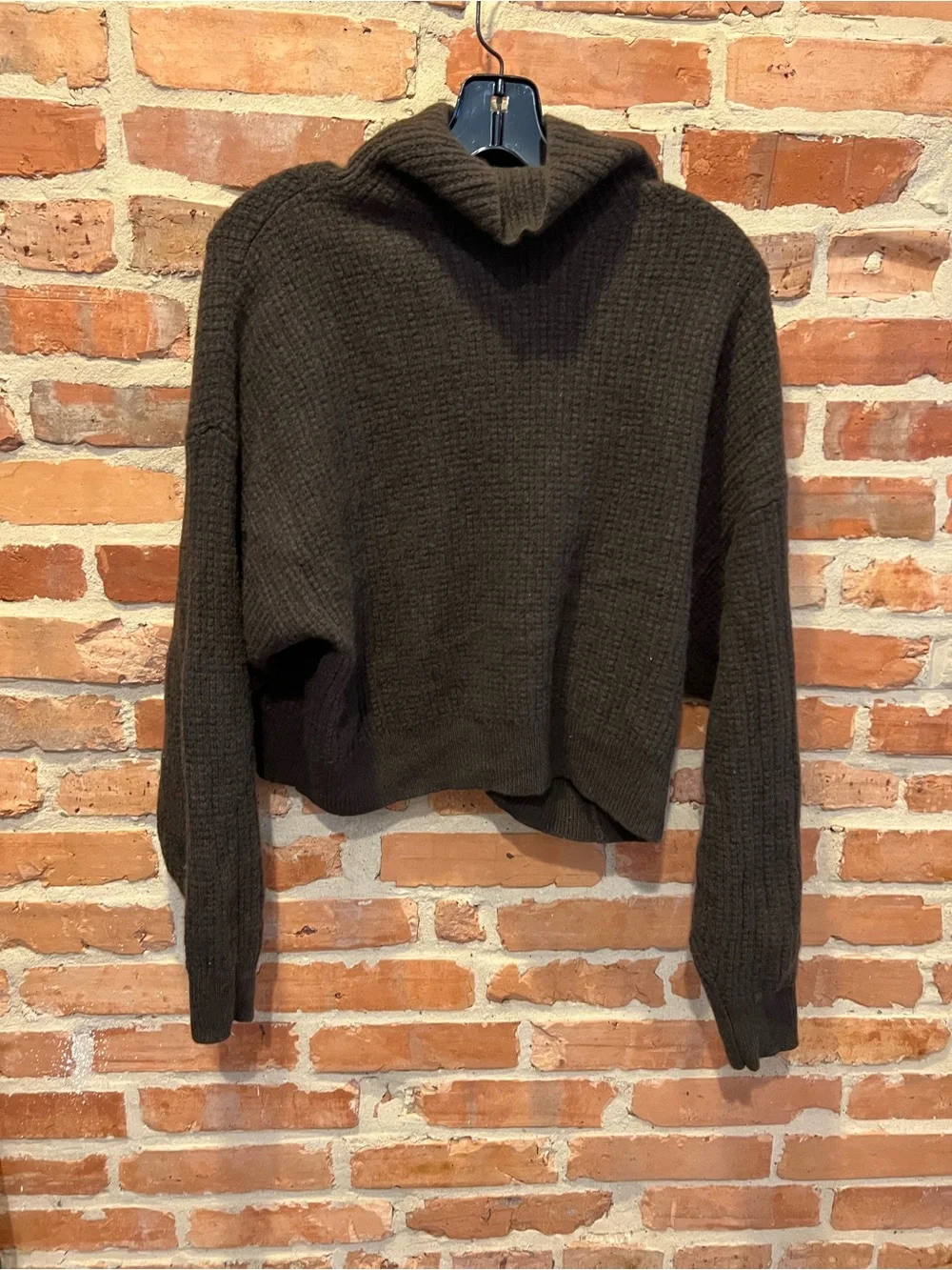 ALO Cashmere Plush Waffle Turtleneck Pullover size L